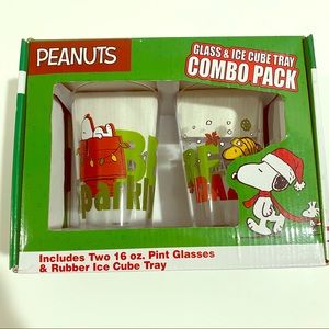 Peanuts Glass and Ice cube tray Combo